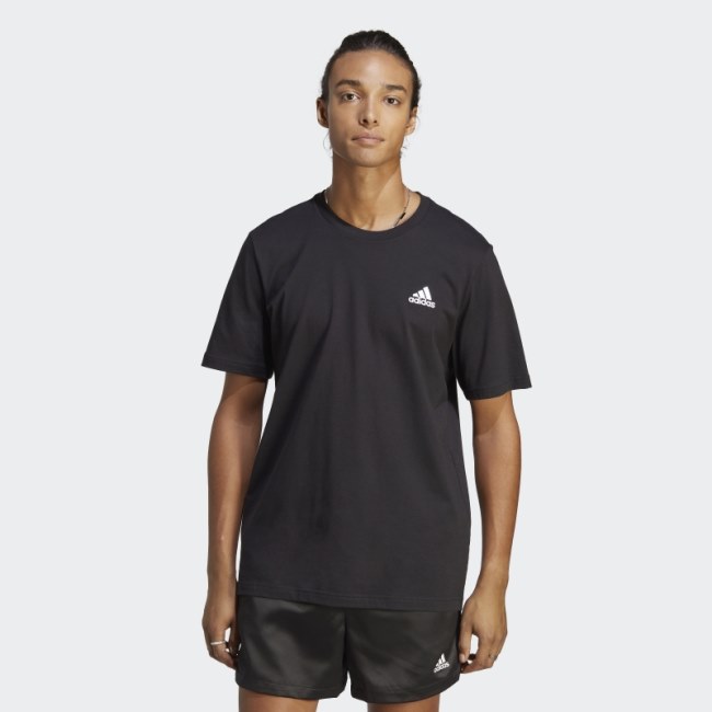 Adidas Essentials Single Jersey Embroidered Small Logo T-Shirt Black