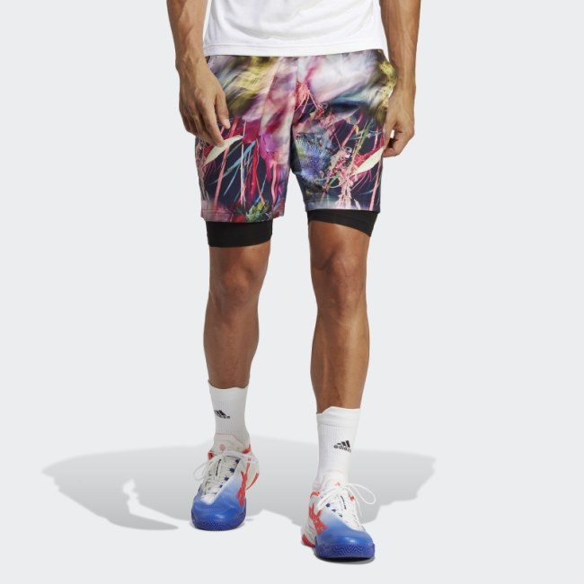 Multicolor Melbourne Ergo Tennis Graphic Shorts Adidas