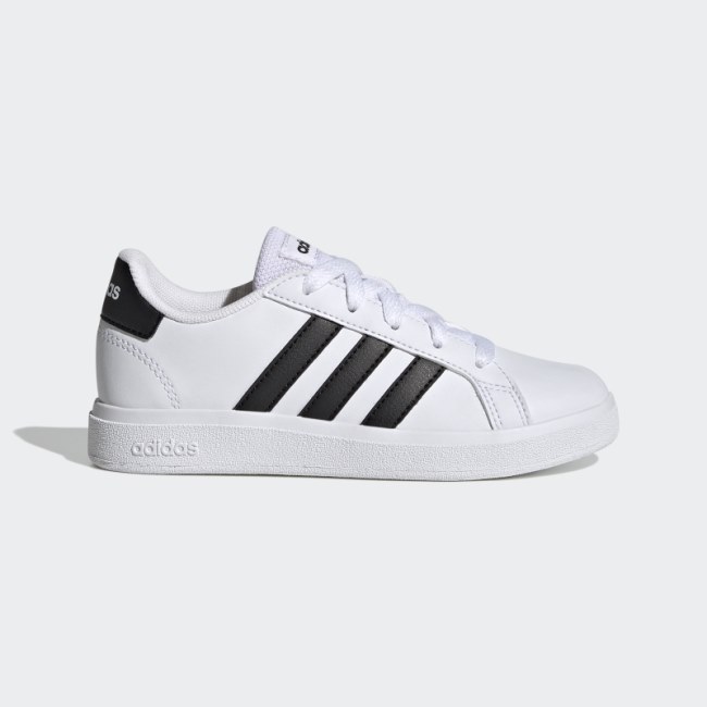 Adidas Grand Court Lifestyle Tennis Lace-Up Shoes Black Hot