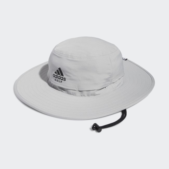 Wide-Brim Golf Sun Hat Adidas Grey