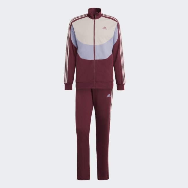 Colorblock Track Suit Red Adidas
