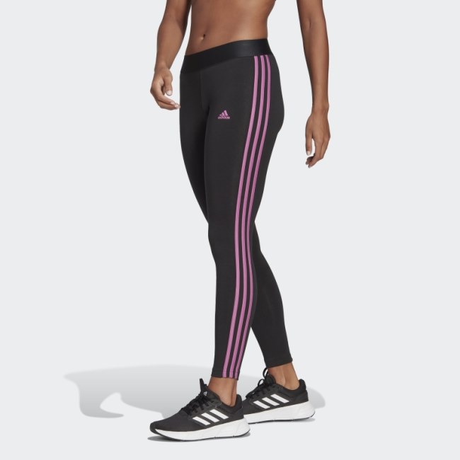 Black Adidas LOUNGEWEAR Essentials 3-Stripes Leggings