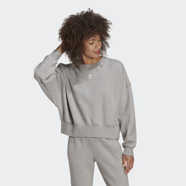Adicolor Medium Grey Essentials Fleece Sweatshirt Adidas