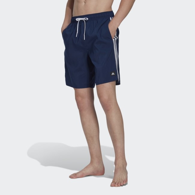 Adidas 3-Stripes CLX White Swim Shorts