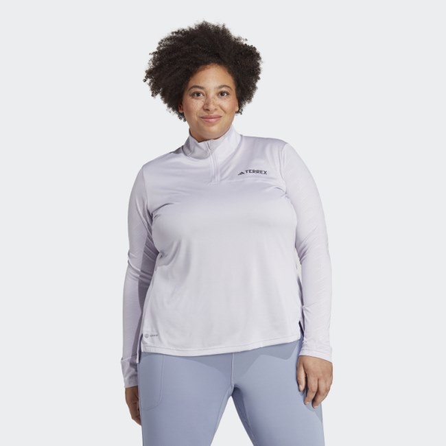 Terrex Multi Half-Zip Long-Sleeve Top (Plus Size) Silver Dawn Adidas