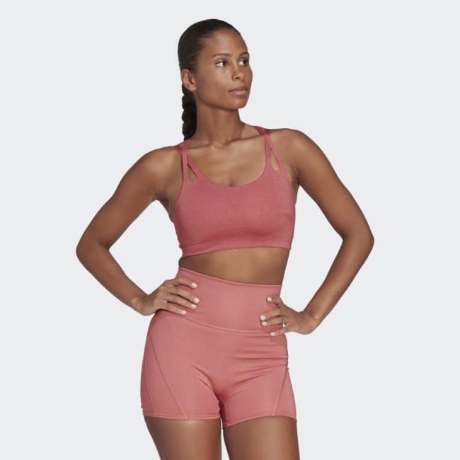 Yoga Luxe Studio Light-Support Fire Bra Adidas Red
