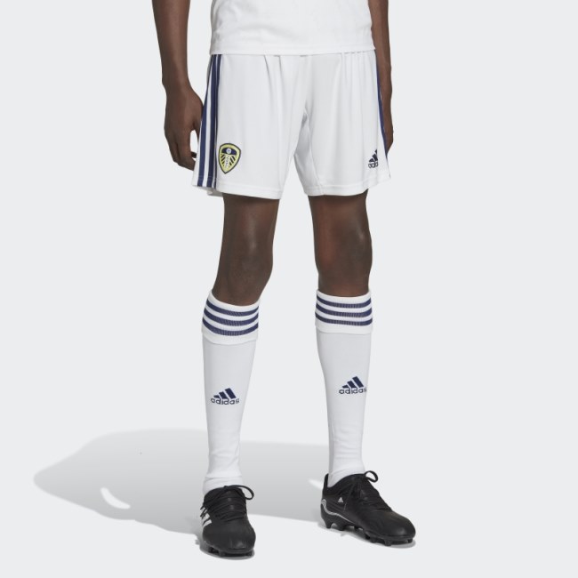 White Adidas Leeds United FC 22/23 Home Shorts