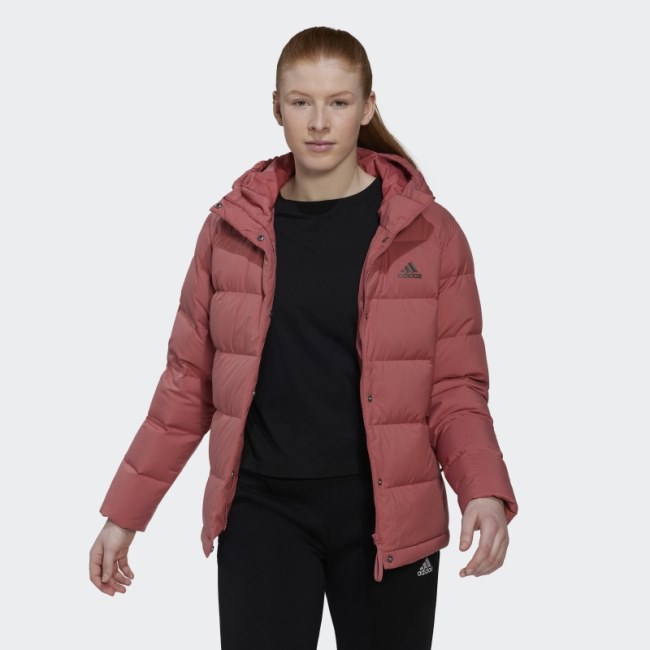 Adidas Helionic Hooded Down Jacket Red