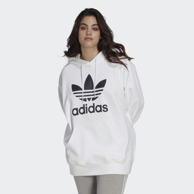 White Trefoil Hoodie (Plus Size) Adidas