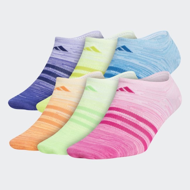 Adidas Multicolor Superlite Multi Space-Dye No-Show Socks 6 Pairs