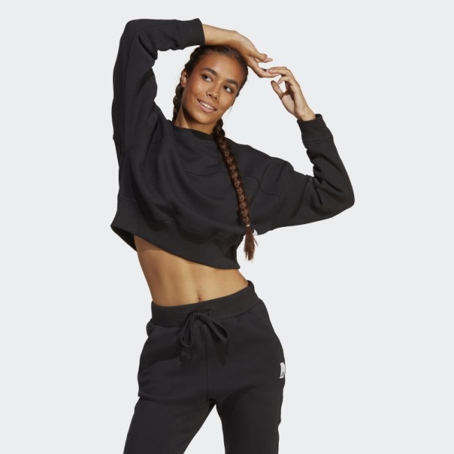 Black Adidas Lounge Fleece Sweatshirt