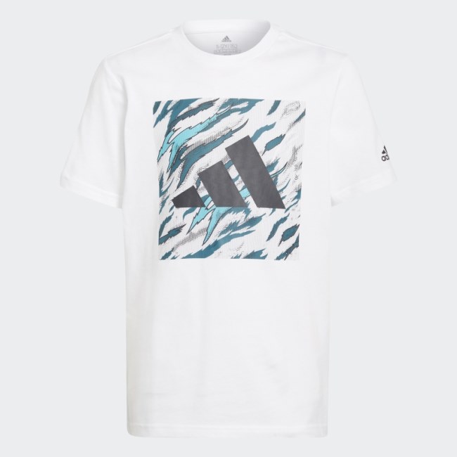 White Adidas Water Tiger Graphic T-Shirt