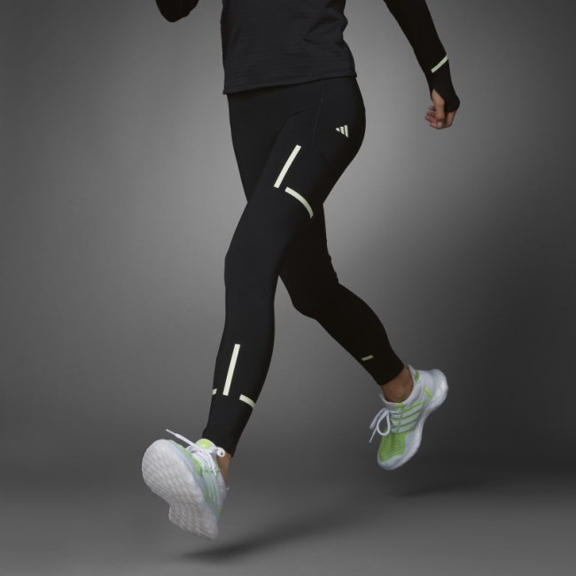 Adidas Black Fast Impact Reflect At Night X-City Full-Length Running Leggings