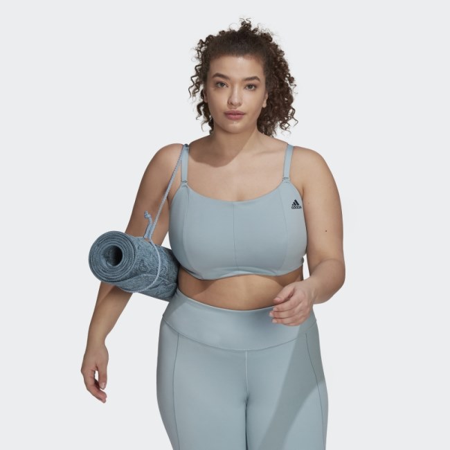Yoga Studio Light-Support Bra (Plus Size) Grey Adidas