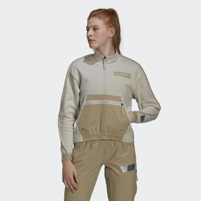 Terrex Hike Half-Zip Pocket Midlayer Sweatshirt Adidas Aluminium