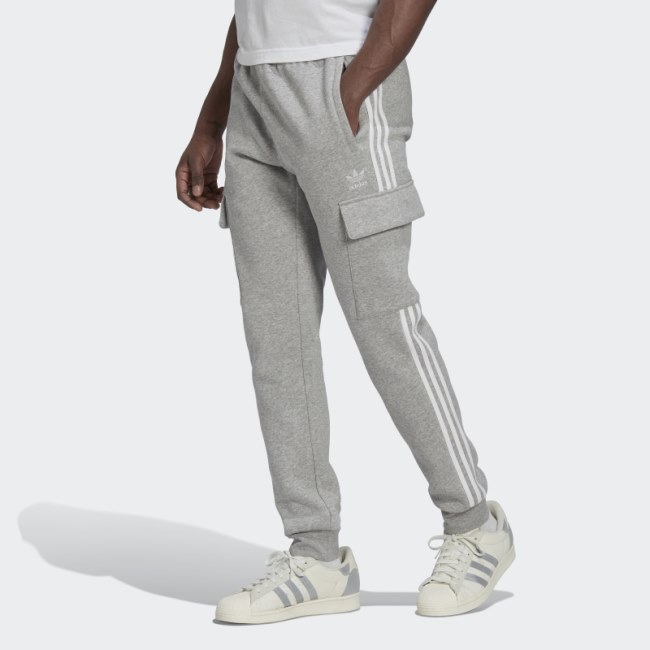 Medium Grey Adidas Adicolor 3-Stripes Cargo Slim Pants
