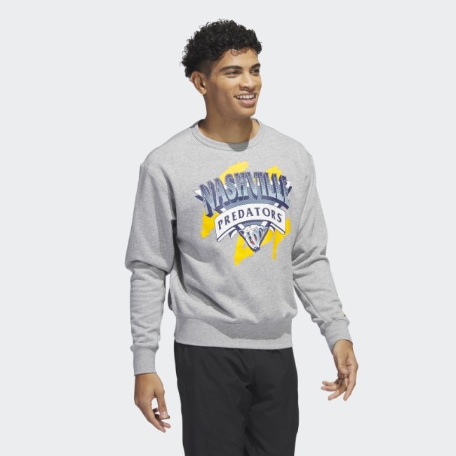 Medium Grey Adidas Predators Vintage Crew Sweatshirt