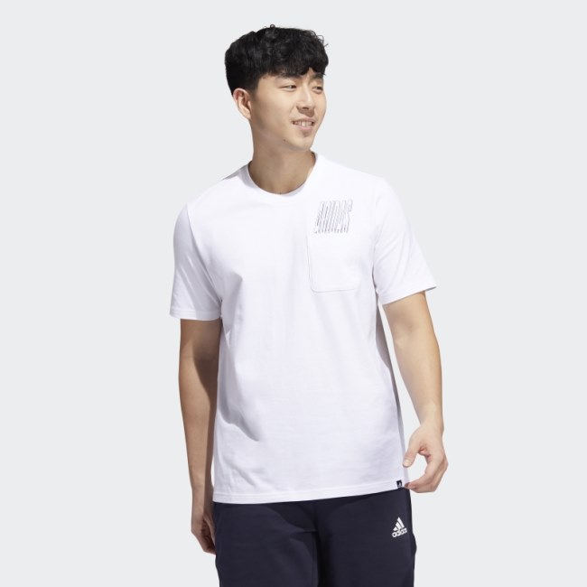 Adidas Dynamic Sport Graphic Pocket T-Shirt White