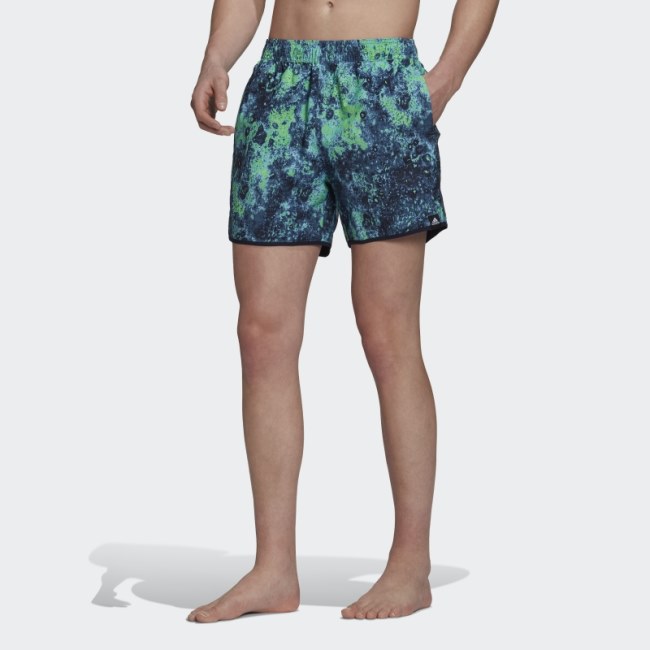 Adidas Blue Short Length Melting Salt Reversible CLX Swim Shorts