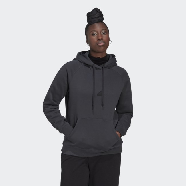 Oversized Hooded Sweatshirt Adidas Carbon