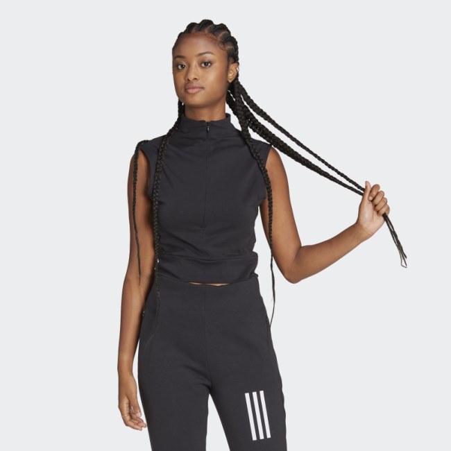 Adidas Black Mission Victory Sleeveless Cropped Top