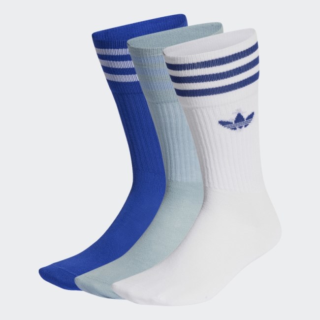 Blue Adidas Crew Socks 3 Pairs
