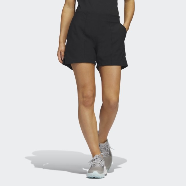 Black Adidas Pintuck 5-Inch Pull-On Golf Shorts