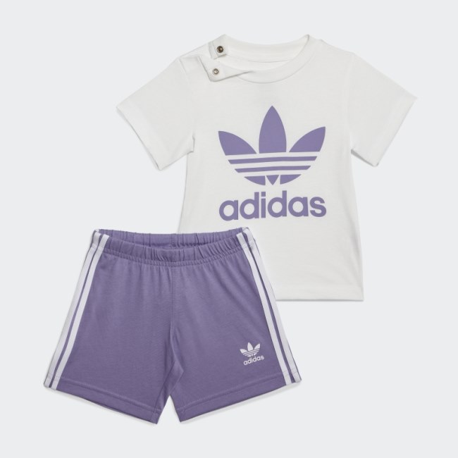 Trefoil Shorts Tee Set Adidas Lilac