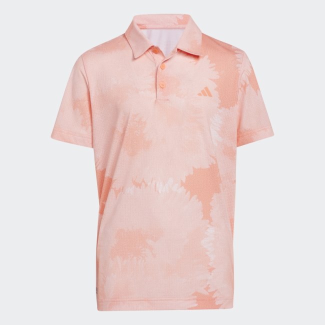 Adidas Flower Mesh Polo Shirt Coral