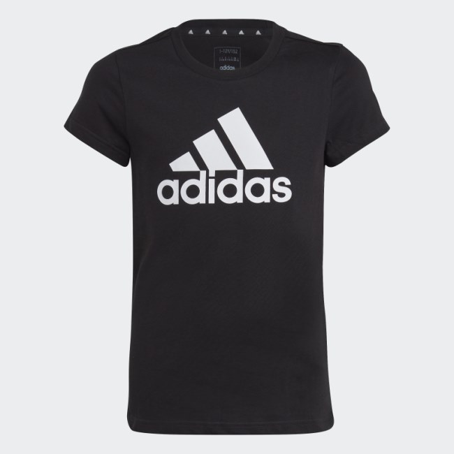 Adidas Black Essentials Big Logo Cotton Tee