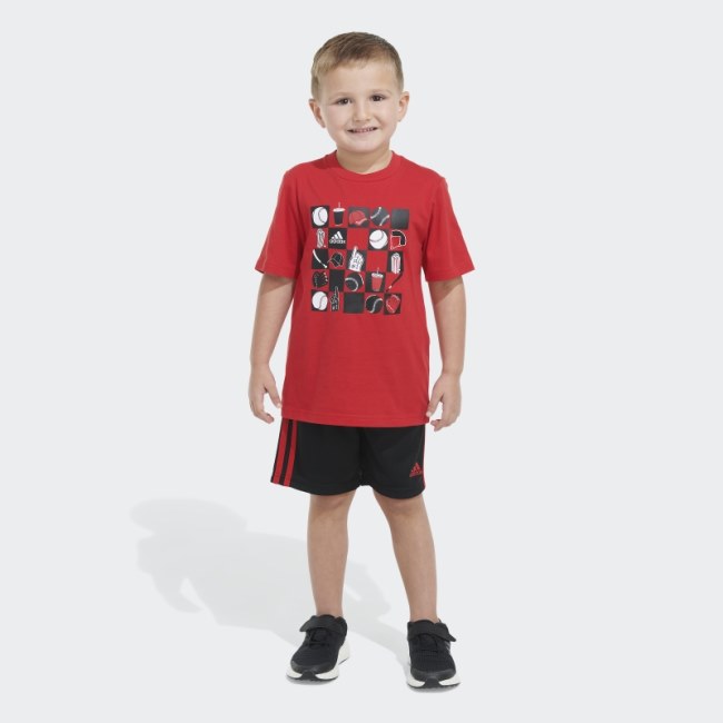 Scarlet GRAPHIC TEE AND SHORT SET Adidas