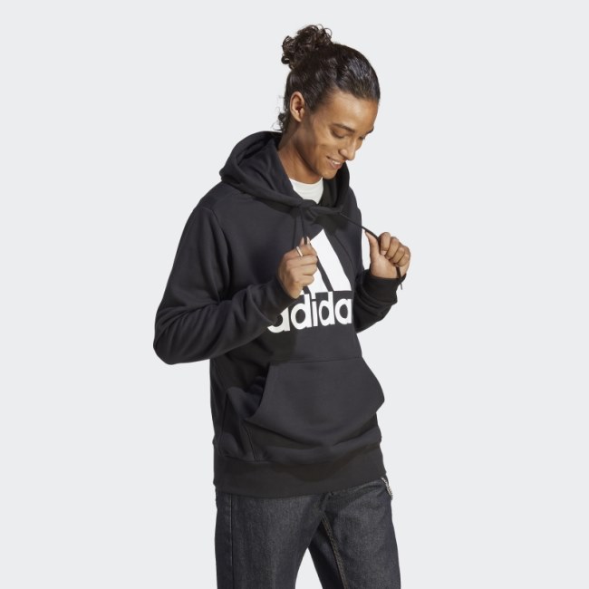 Adidas Black Essentials French Terry Big Logo Hoodie