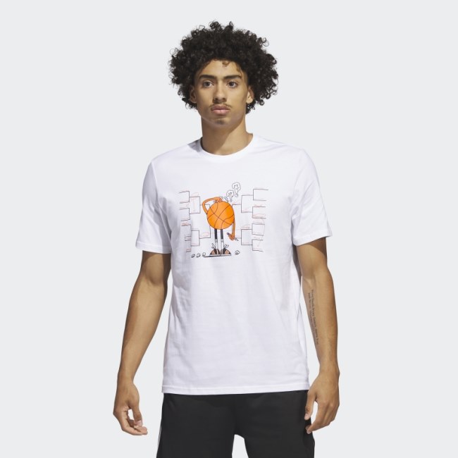 Adidas Lil Stripe Bracket Graphic Short Sleeve Basketball Tee White