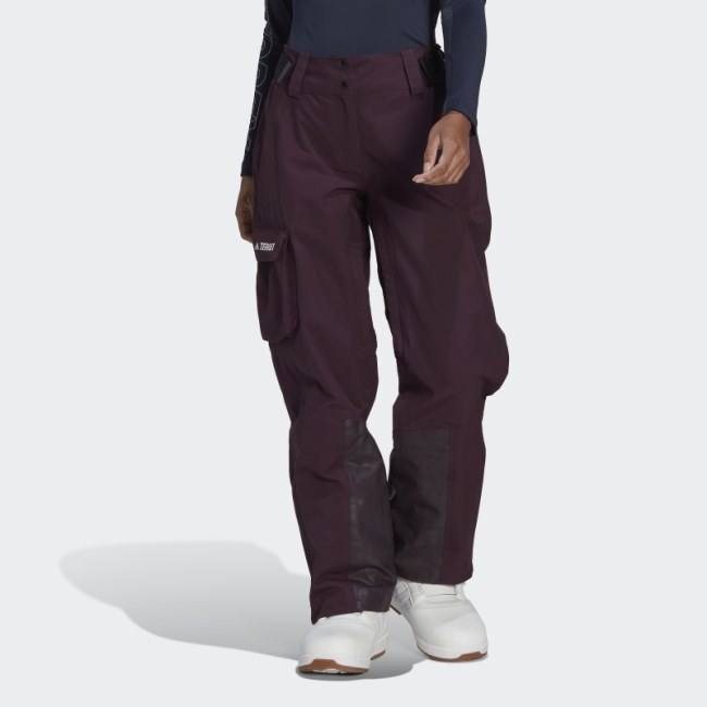 TERREX 3-Layer Post-Consumer Nylon Snow Pants Maroon Adidas
