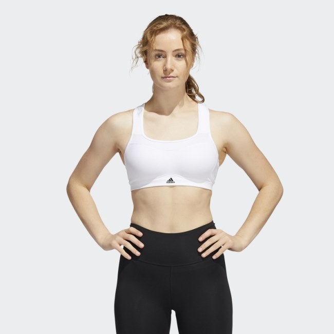 White Adidas TLRD Impact Training High-Support Bra Hot