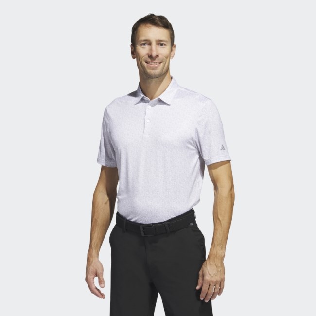 Ultimate365 Allover Print Golf Polo Shirt Adidas White