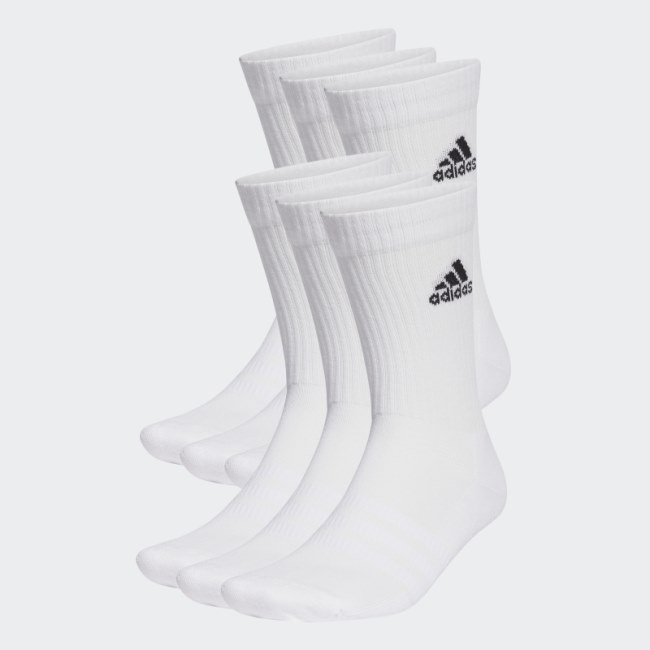White Cushioned Sportswear Crew Socks 6 Pairs Adidas