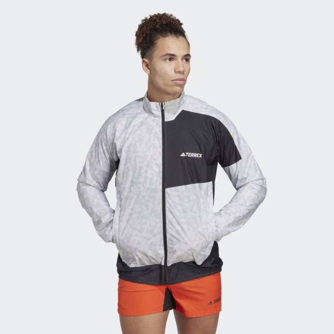 Stylish Adidas Terrex Trail Running Windbreaker Grey