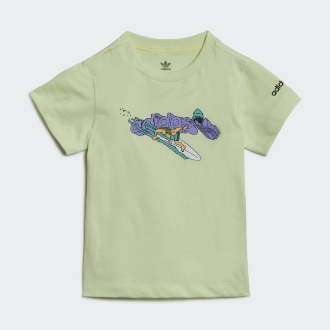 Adidas Lime Graphic Stoked Beach T-Shirt
