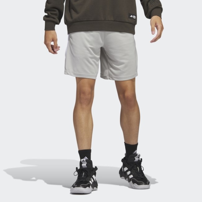 Metal Grey Adidas Legends 3-Stripes Basketball Shorts