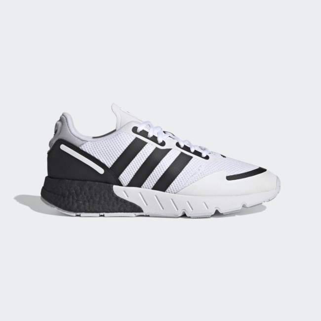 White Adidas ZX 1K Boost Shoes