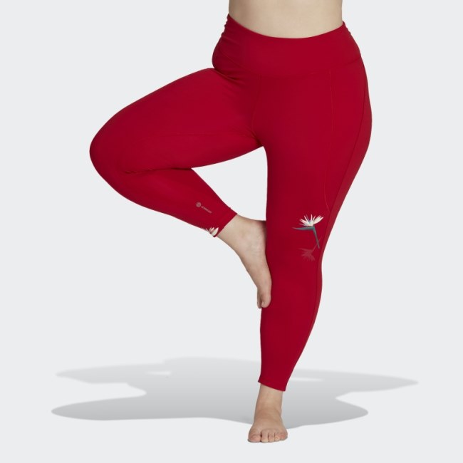 Red Adidas Thebe Magugu 7/8 Studio Leggings (Plus Size)