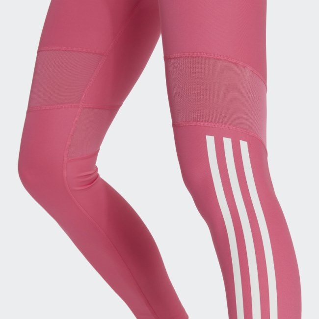 Adidas Magenta Hyperglam 3-Stripes 7/8 Leggings