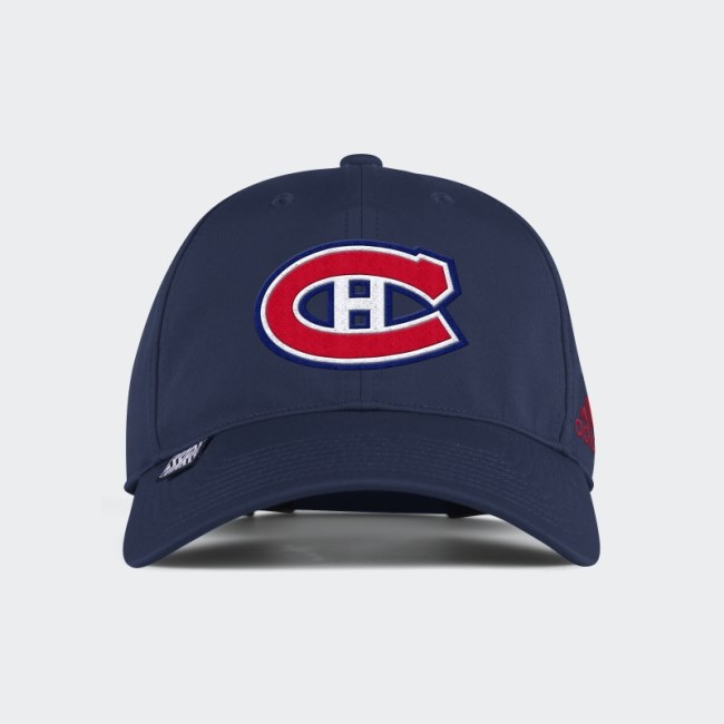 Adidas Navy Canadiens Reverse Retro Adjustable Slouch Cap