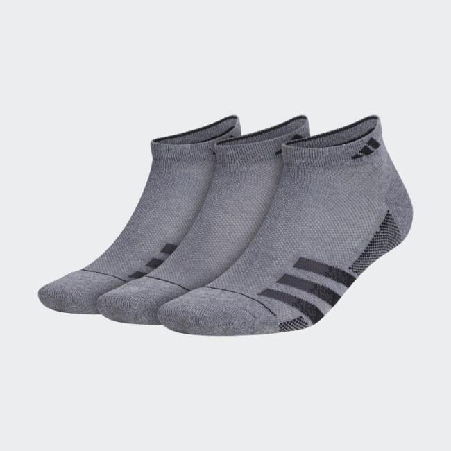 Grey Adidas Superlite Stripe Low-Cut Socks 3 Pairs