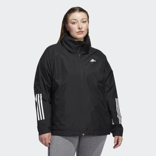 Adidas BSC 3-Stripes RAIN.RDY Jacket (Plus Size) Black