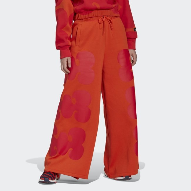 Orange Adidas Marimekko Wide Leg Pants Fashion