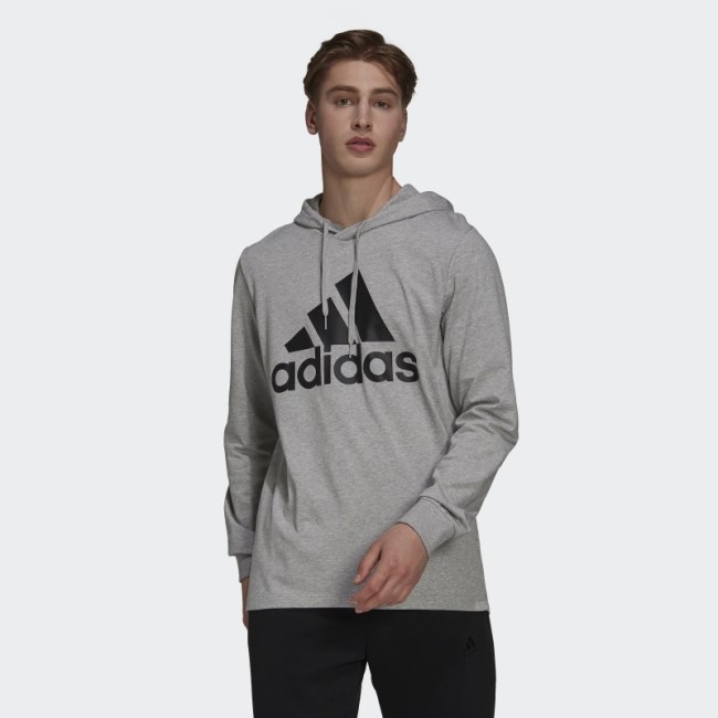 Adidas Essentials Logo Hoodie Medium Grey