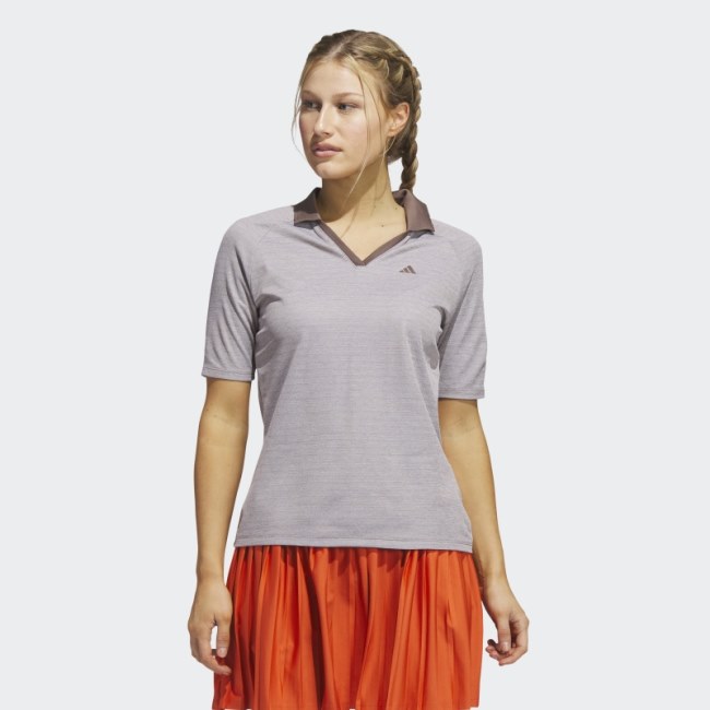 Earth Adidas Ultimate365 Tour No-Show Half-Sleeve Golf Polo Shirt