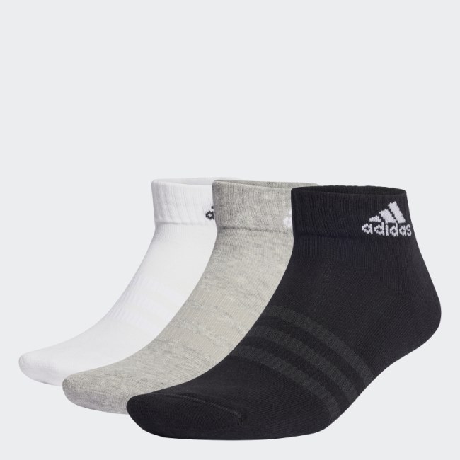 Adidas Medium Grey Cushioned Sportswear Ankle Socks 6 Pairs